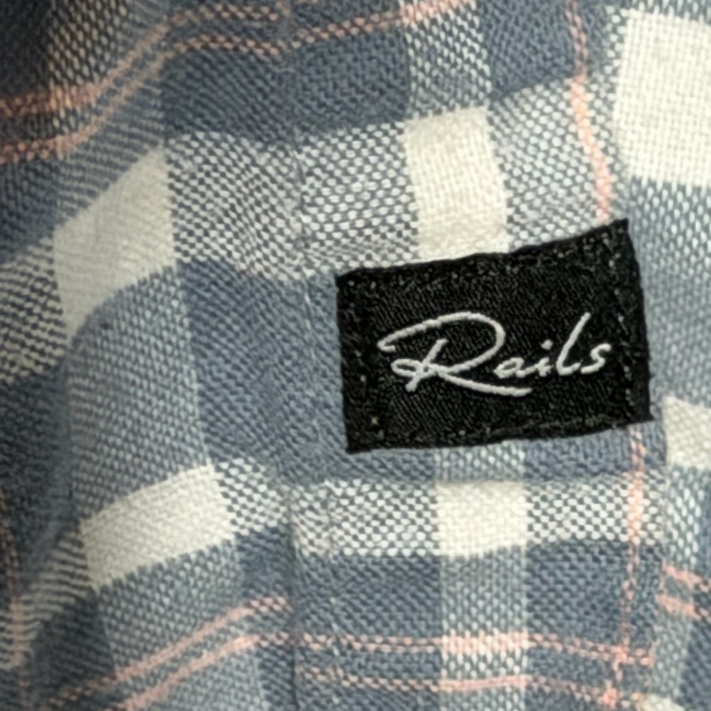 Rails Men's Blue and White Checkered Shirt Jacket Size XL - Picture 3 of 7